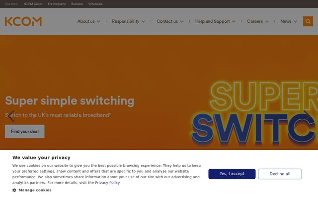 Screenshot of kcom.com
