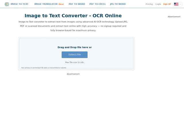Screenshot of onlineocr.net