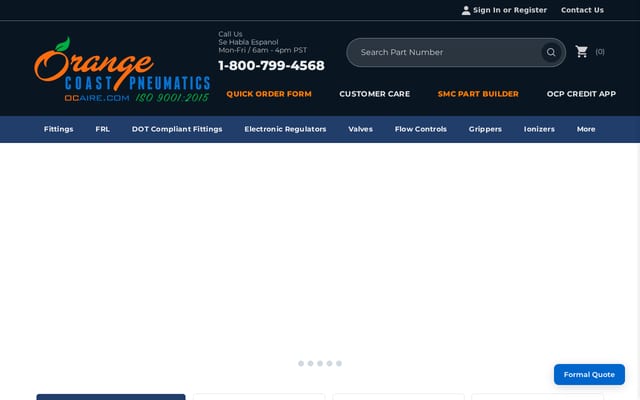 Screenshot of ocpneumatics.com
