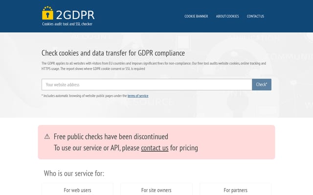 Screenshot of 2gdpr.com
