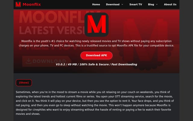 Screenshot of moonflix.net