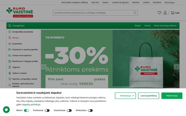 Screenshot of eurovaistine.lt