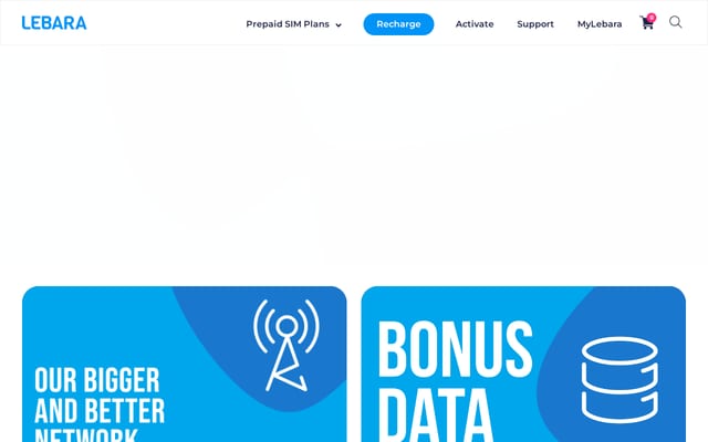 Screenshot of lebara.com.au