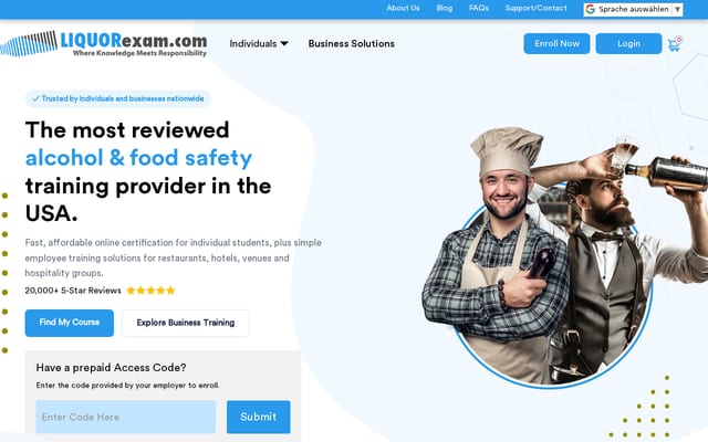 Screenshot of liquorexam.com