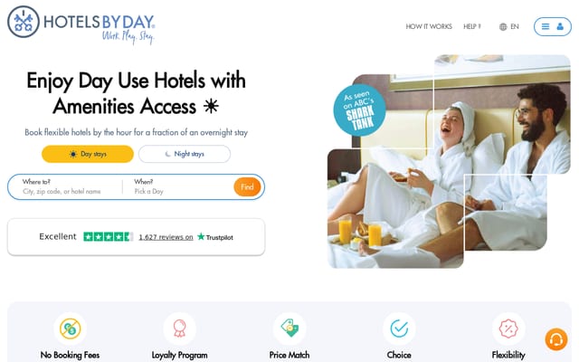 Screenshot of hotelsbyday.com