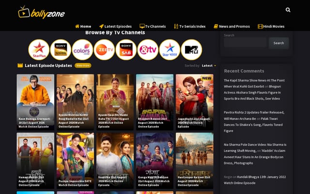 Screenshot of bollyzone.to
