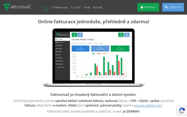 Screenshot of fakturovac.cz