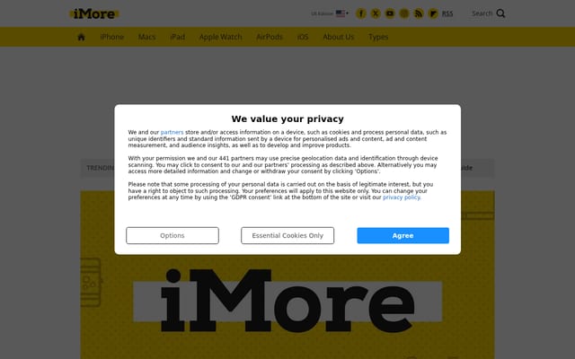 Screenshot of imore.com