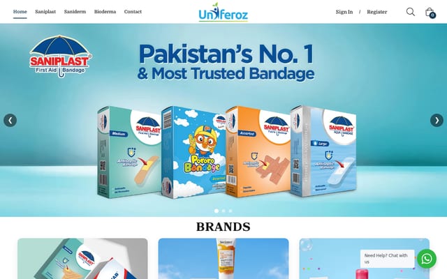 Screenshot of uniferozshop.com