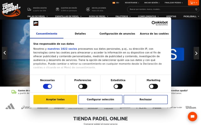 Screenshot of zonadepadel.es
