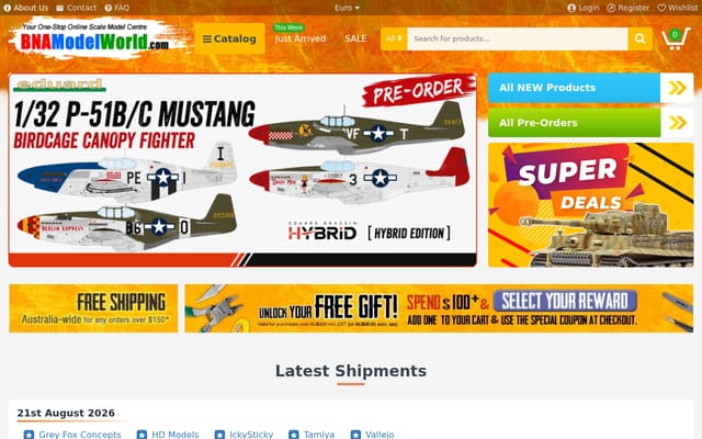 Screenshot of bnamodelworld.com.au
