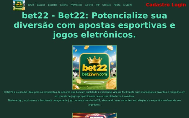 Screenshot of bet22win.com