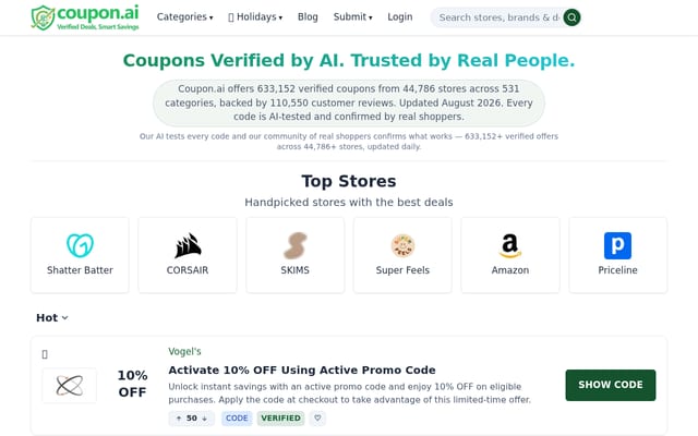 Screenshot of coupon.ai