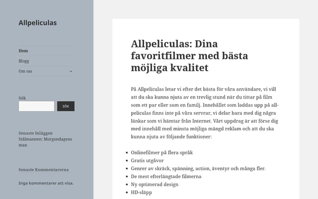 Screenshot of allpeliculas.nu