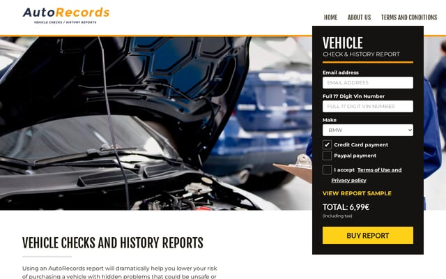 Screenshot of auto-records.com