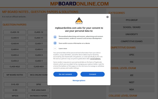 Screenshot of mpboardonline.com