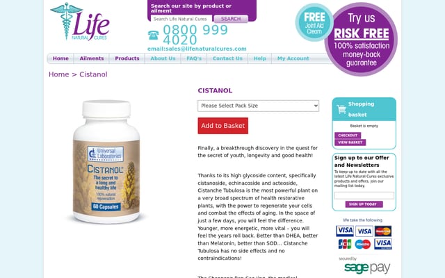 Screenshot of cistanol.com