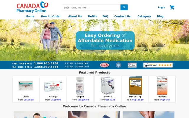 Screenshot of canadapharmacyonline.com