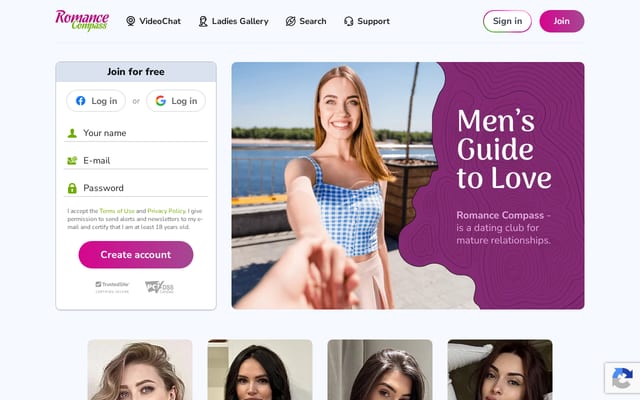 Screenshot of romancecompass.com