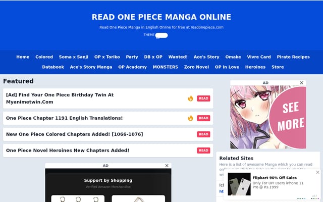 Screenshot of readonepiece.com