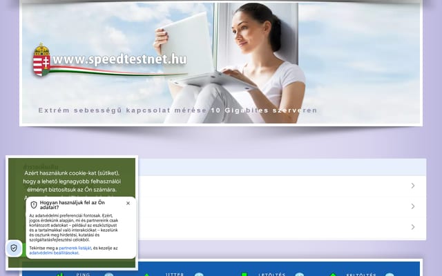 Screenshot of speedtestnet.hu