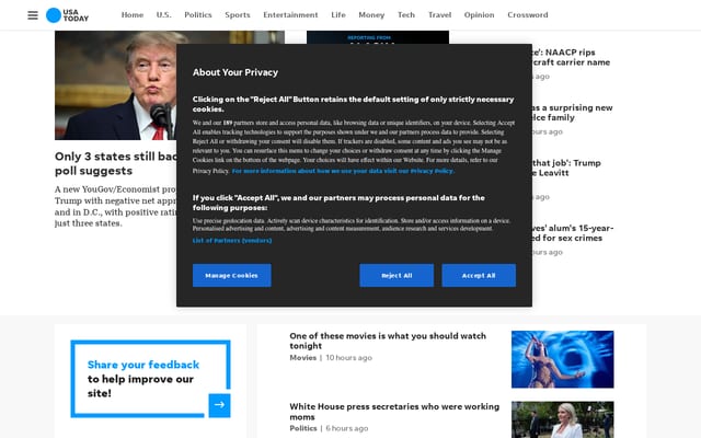 Screenshot of usatoday.com