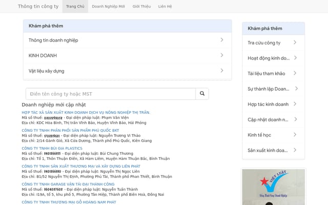 Screenshot of tratencongty.com