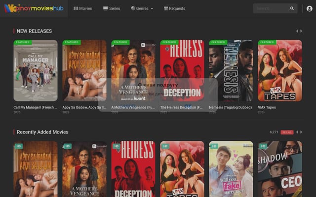 Screenshot of pinoymovieshub.io