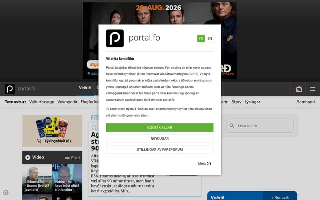 Screenshot of portal.fo