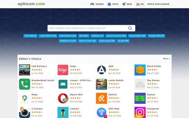 Screenshot of apksum.com