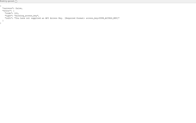 Screenshot of apilayer.net