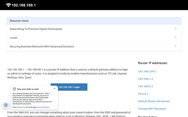 Screenshot of 1921681001.one