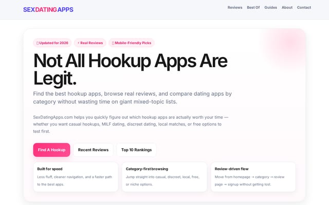 Screenshot of sexdatingapps.com