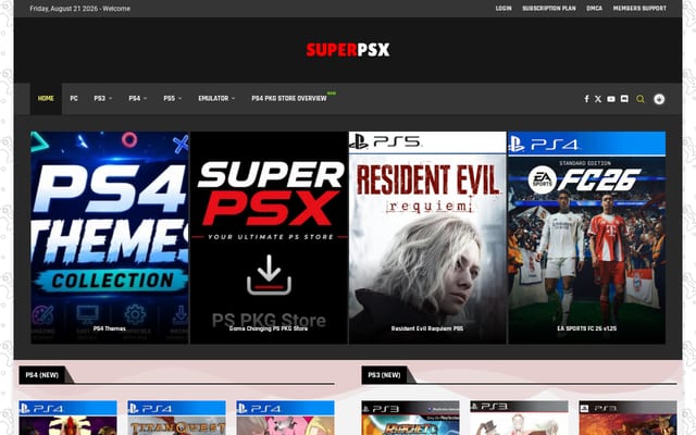 Screenshot of superpsx.com