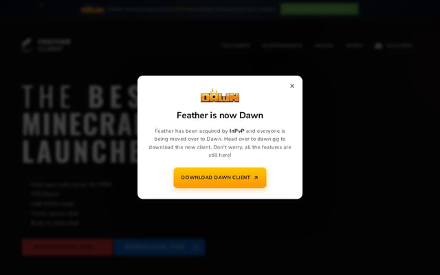 Screenshot of feathermc.com