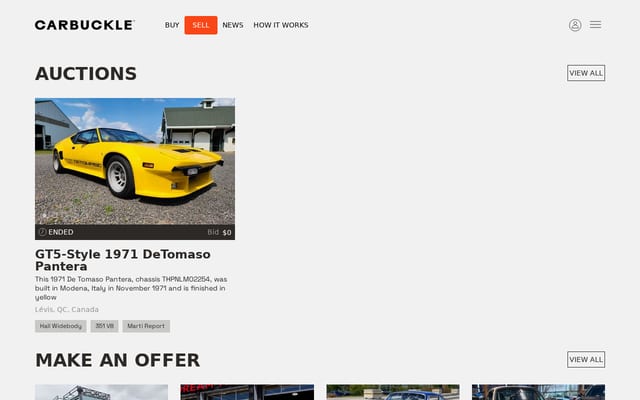 Screenshot of formulaauctions.com