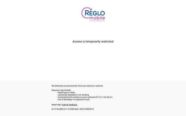 Screenshot of reglomobile.fr