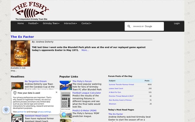 Screenshot of thefishy.co.uk