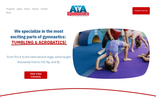 Screenshot of atagymnastics.com