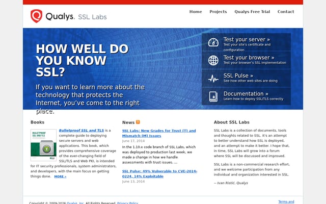 Screenshot of ssllabs.com