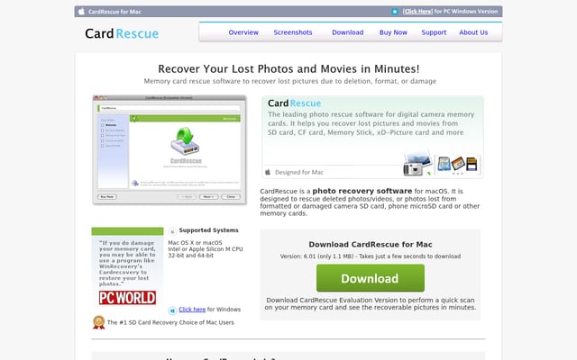 Screenshot of cardrescue.com