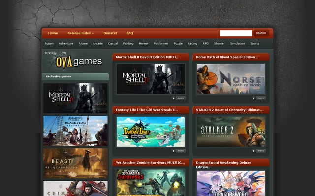 Screenshot of ovagames.com