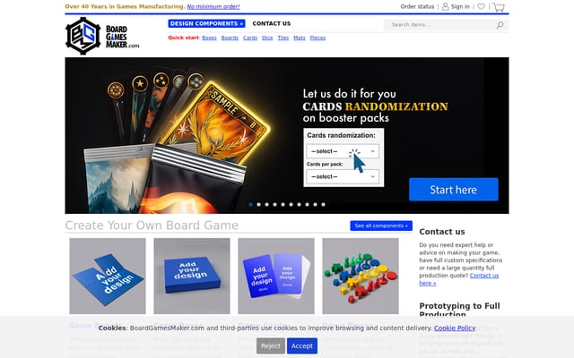 Screenshot of boardgamesmaker.com