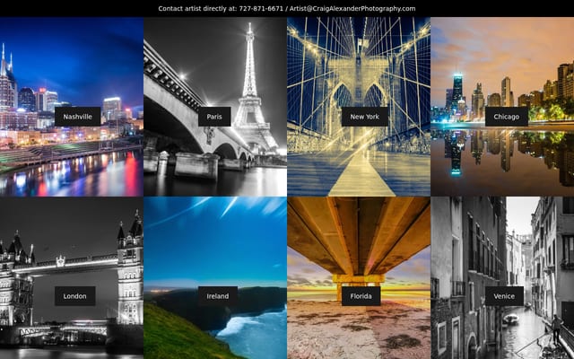 Screenshot of craigalexanderphotography.com
