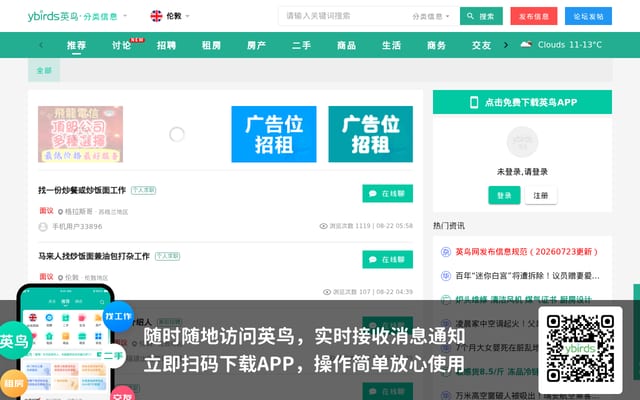 Screenshot of ybirds.com