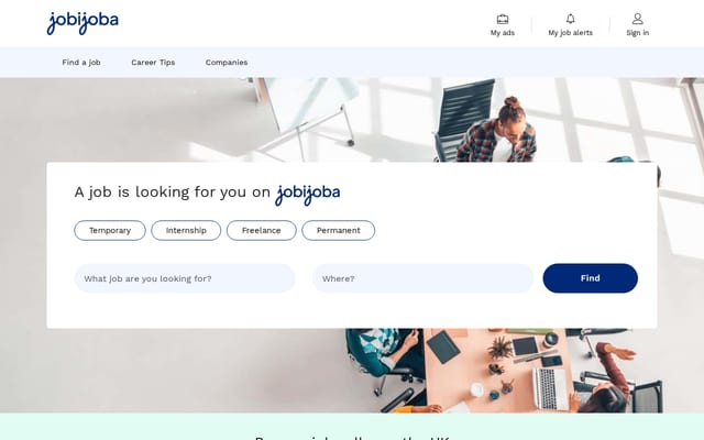 Screenshot of jobijoba.co.uk