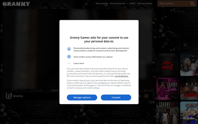 Screenshot of granny-games.com