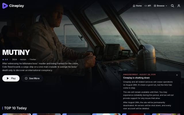 Screenshot of bitcine.tv
