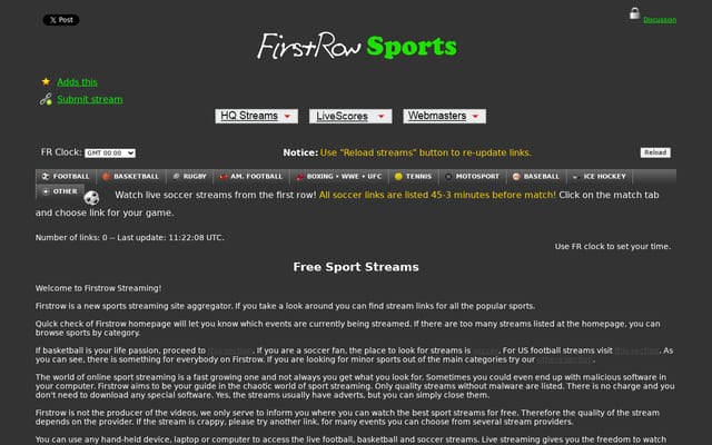 Screenshot of firstrows.net