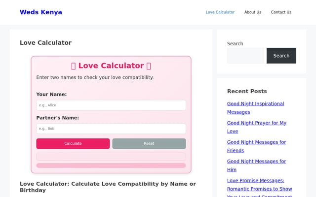 Screenshot of wedskenya.com